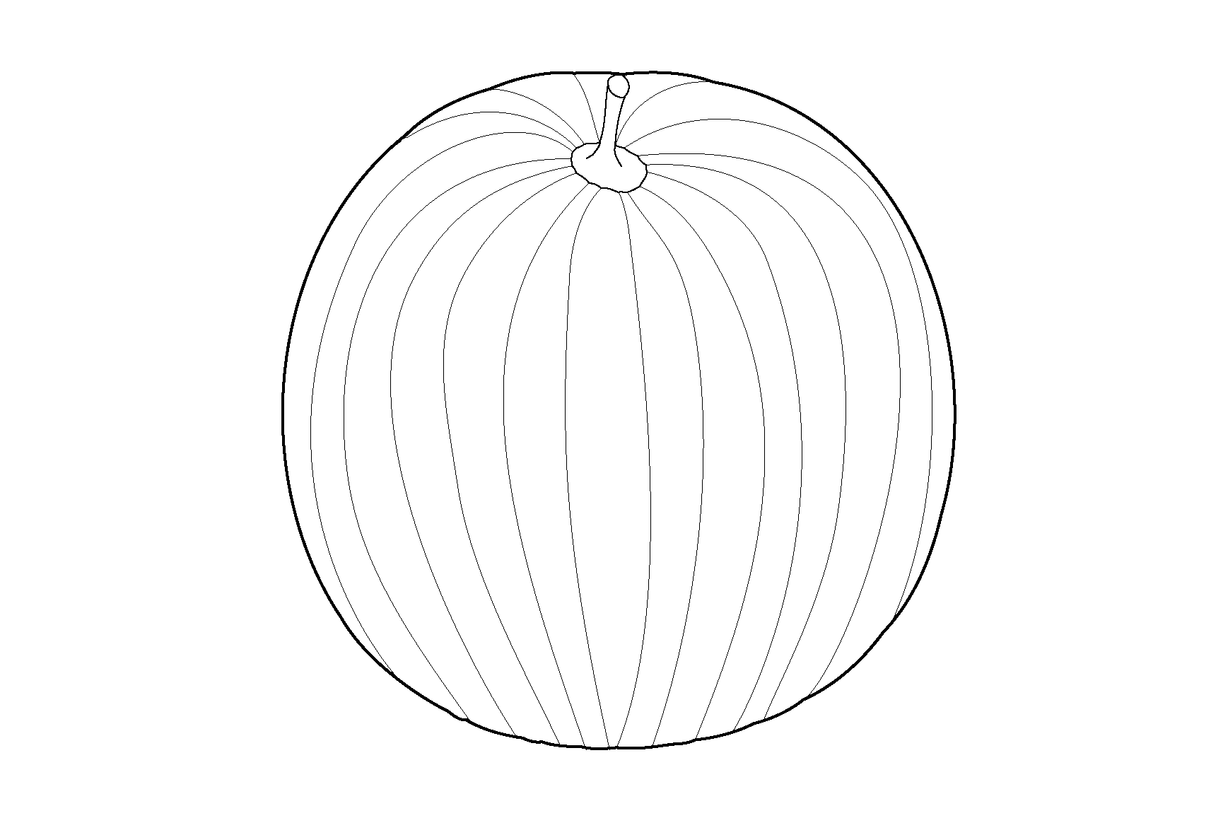 Рисунок арбуза для раскрашивания